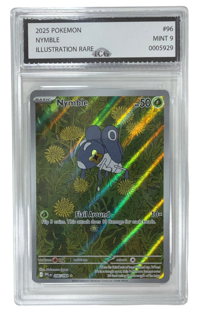 2025 Pokemon Nymble Illustration RARE | No. 96 | Graded 9: 2025 Pokemon Nymble Illustration RARE | No. 96 | Graded 9