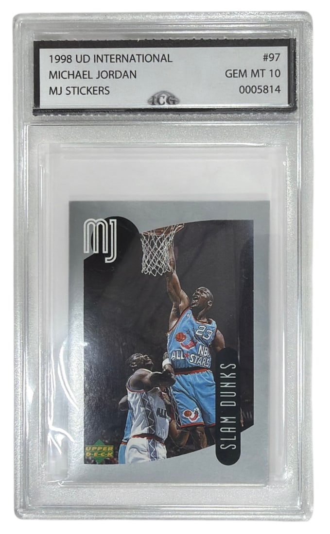 1998 Upper Deck International MJ Sticker Michael Jordan | No. 97 | Graded 10 (1 of 2)