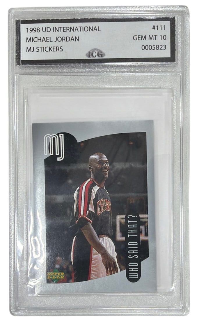 1998 Upper Deck International MJ Sticker Michael Jordan | No. 111 | Graded 10 (1 of 2)