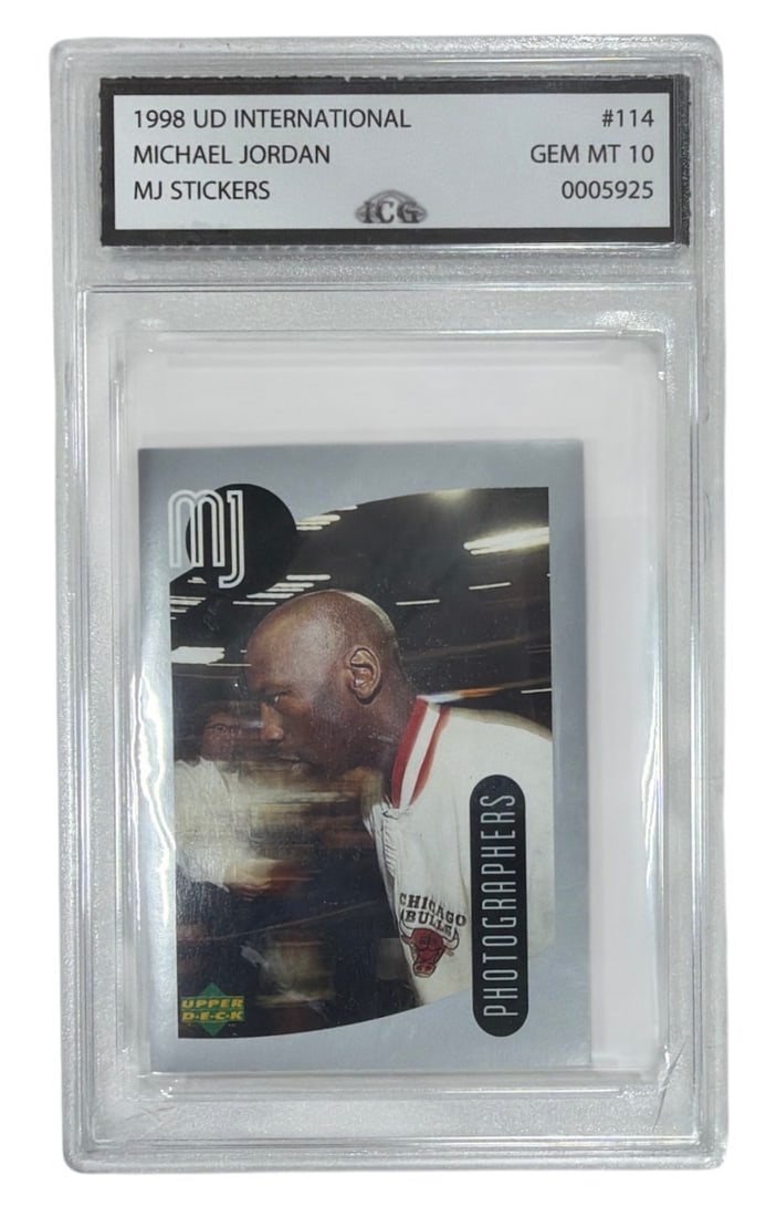 1998 Upper Deck International MJ Sticker Michael Jordan | No. 114 | Graded 10 (1 of 2)