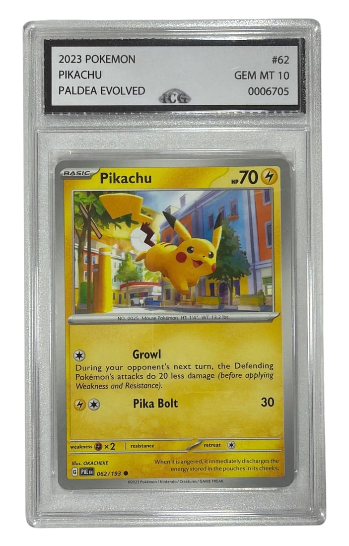 2023 Pokemon Paldea Evolved Pikachu | No. 62 | Graded 10 (1 of 2)