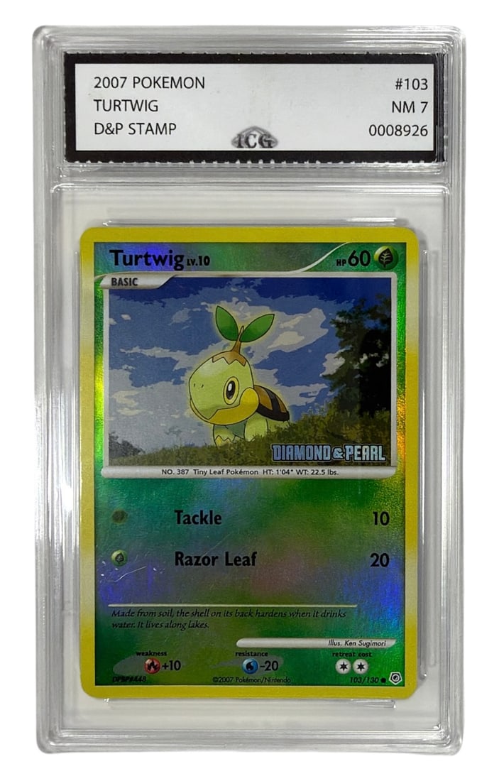 2007 Pokemon Diamond and Pearl Turtwig | No. 103 | Graded 7 (1 of 2)