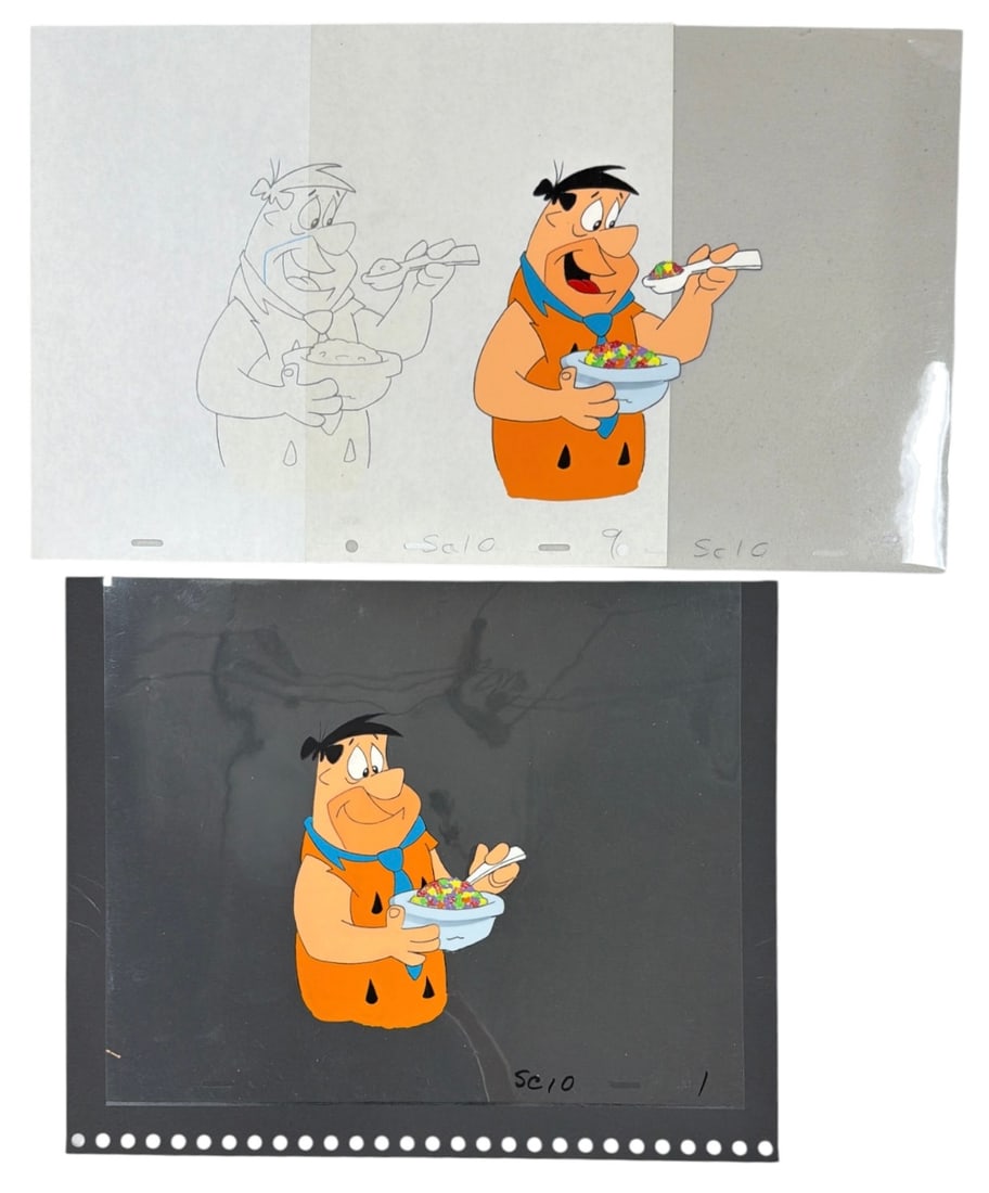 Hanna Barberas Production Cel of Animation The Flintstone: Hanna Barberas Production Cel of Animation The Flintstone