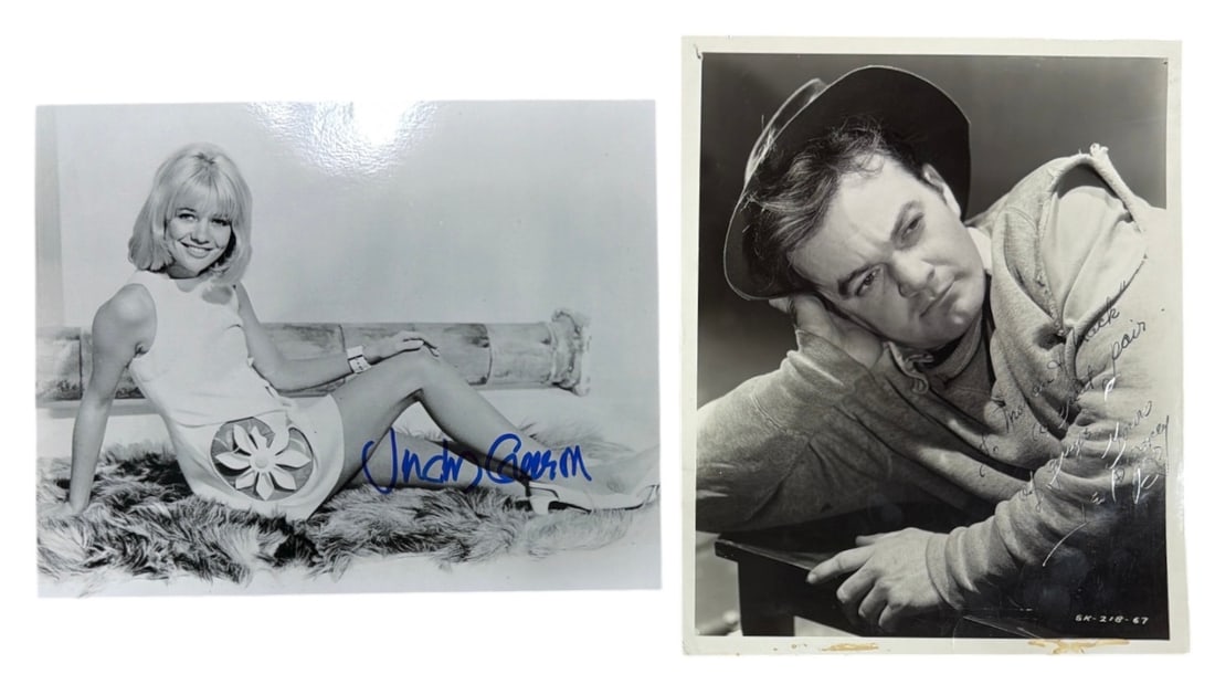 Signed Vintage Photos of Judy Geeson and Leo Gorcey | no coa: AUTHENTICATION HAS NOT BEEN PERFORMED TO GUARANTEE VERIFICATION | All purchases are made at the buyers discretion