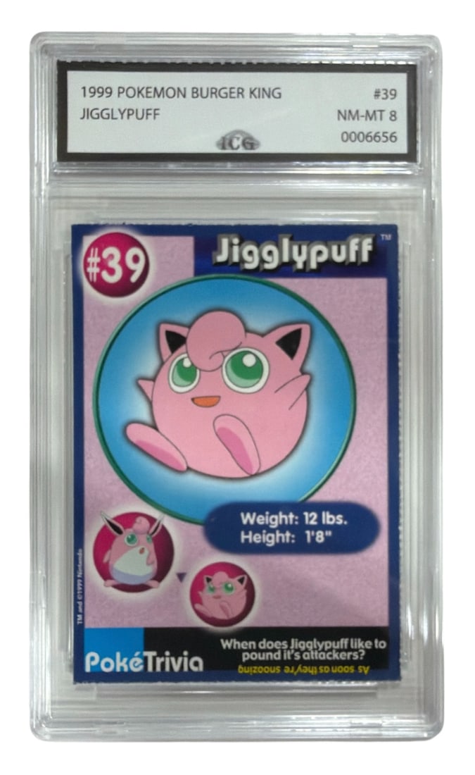 1999 Pokemon Burger King Jigglypuff | No. 39 | Graded 8 (1 of 2)