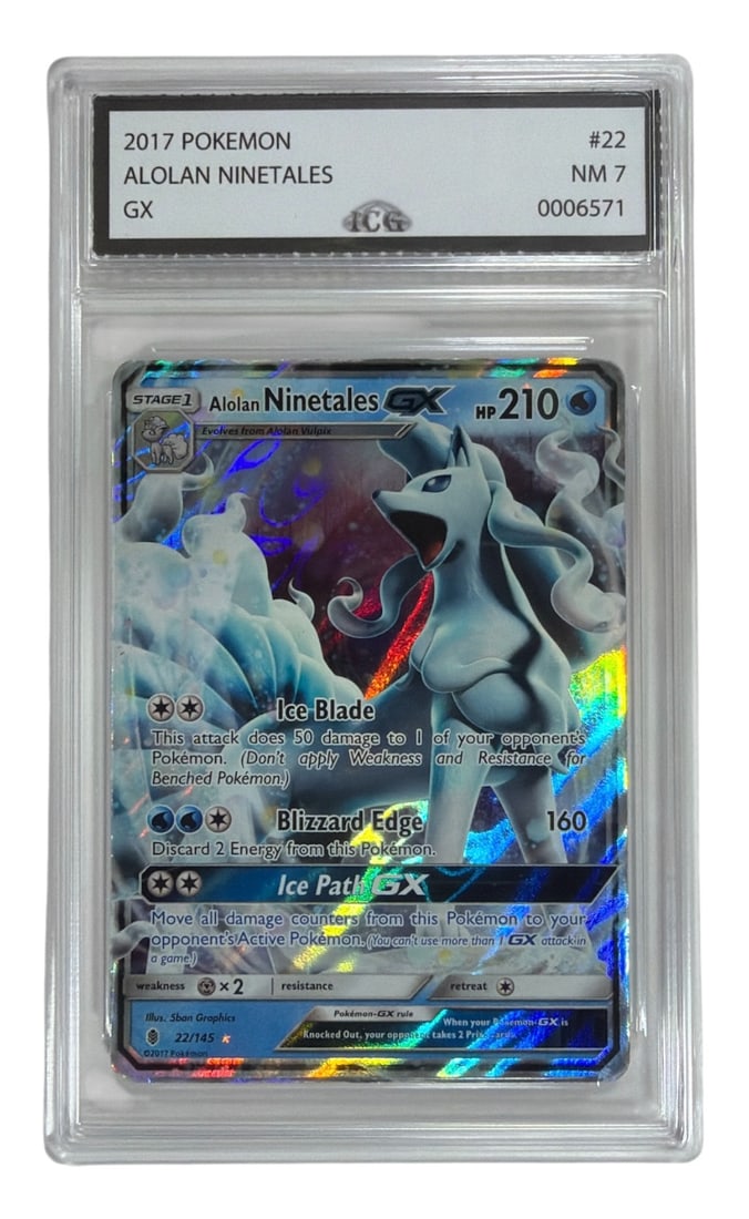 2017 Pokemon Alolan Ninetales GX | No. 22 | Graded 7