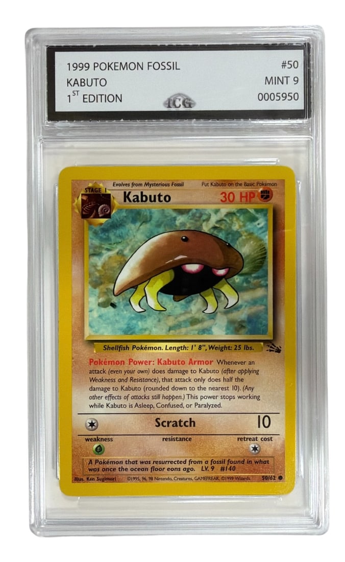 1999 Pokemon 1st Edition Fossil Set Kabuto | No. 50 | Graded 9 (1 of 2)