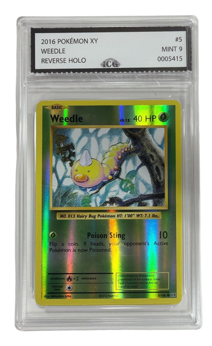 2016 Pokemon XY Reverse HOLO Weedle | No. 5 | Graded 9: 2016 Pokemon XY Reverse HOLO Weedle | No. 5 | Graded 9