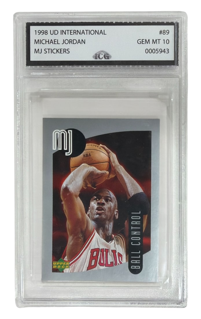 1998 Upper Deck International MJ Sticker Michael Jordan | No. 89 | Graded 10 (1 of 2)