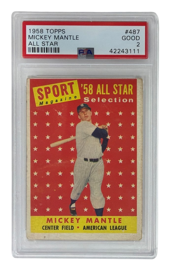 1958 Topps All Star Mickey Mantle | No. 487 | Graded 2 (1 of 2)