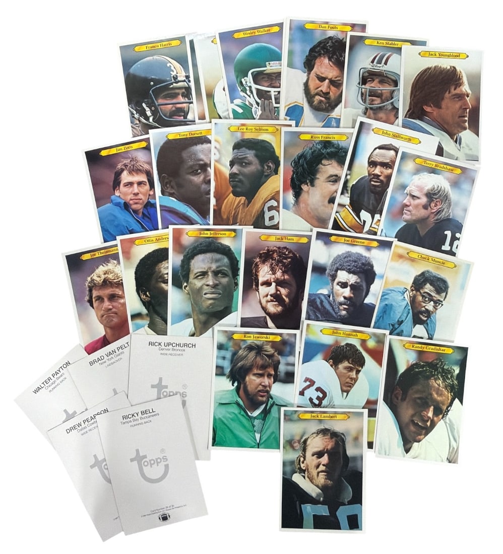 Vintage 1980 Topps Super Football Jumbo Trading Card Collection: AUTHENTICATION HAS NOT BEEN PERFORMED TO GUARANTEE VERIFICATION | All purchases are made at the buyers discretion