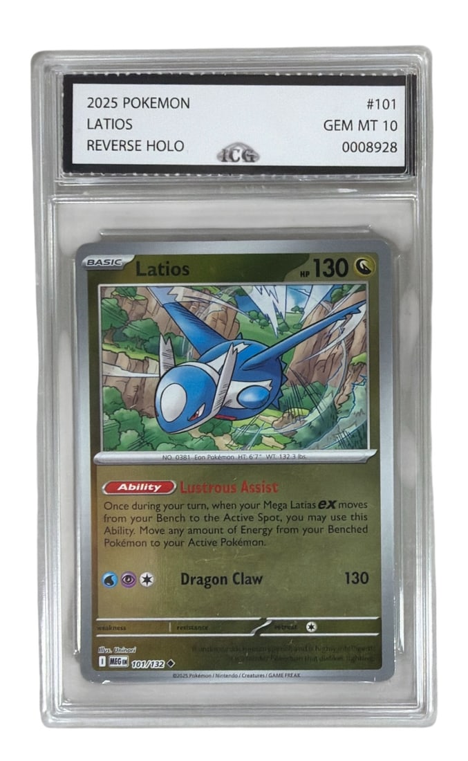 2025 Pokemon Reverse HOLO Latios | No. 101 | Graded 10 (1 of 2)