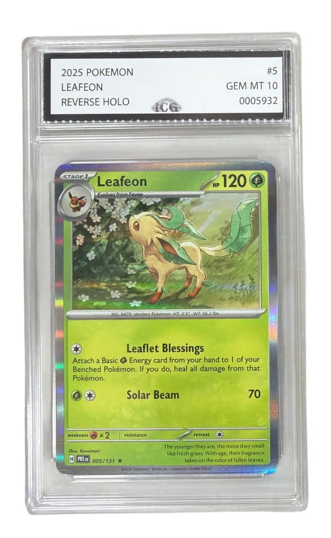 2025 Pokemon Reverse HOLO Leafon | No. 5 | Graded 10 (1 of 2)