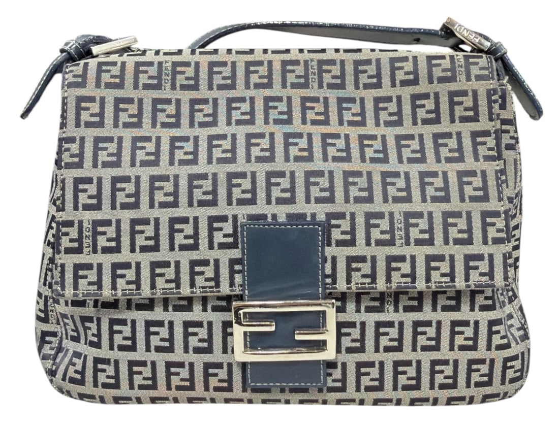 Vintage Fendi Zucchino Mama Baguette Shoulder Bag: Vintage Fendi Zucchino Mama Baguette Shoulder Bag