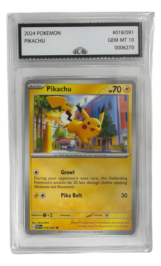 2024 Pokemon Pikachu | No. 018 091 | Graded 10 (1 of 2)