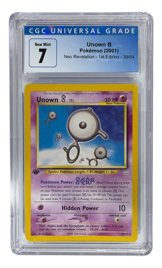 2001 Pokemon 1st Edition Neo Revelation Unown B | No. 39 | Graded 7 (1 of 2)