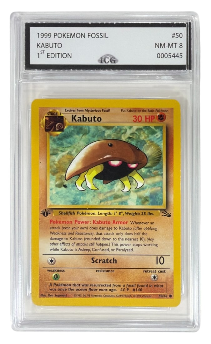 1999 Pokemon 1st Edition Fossil Set Kabuto | No. 50 | Graded 8 (1 of 2)