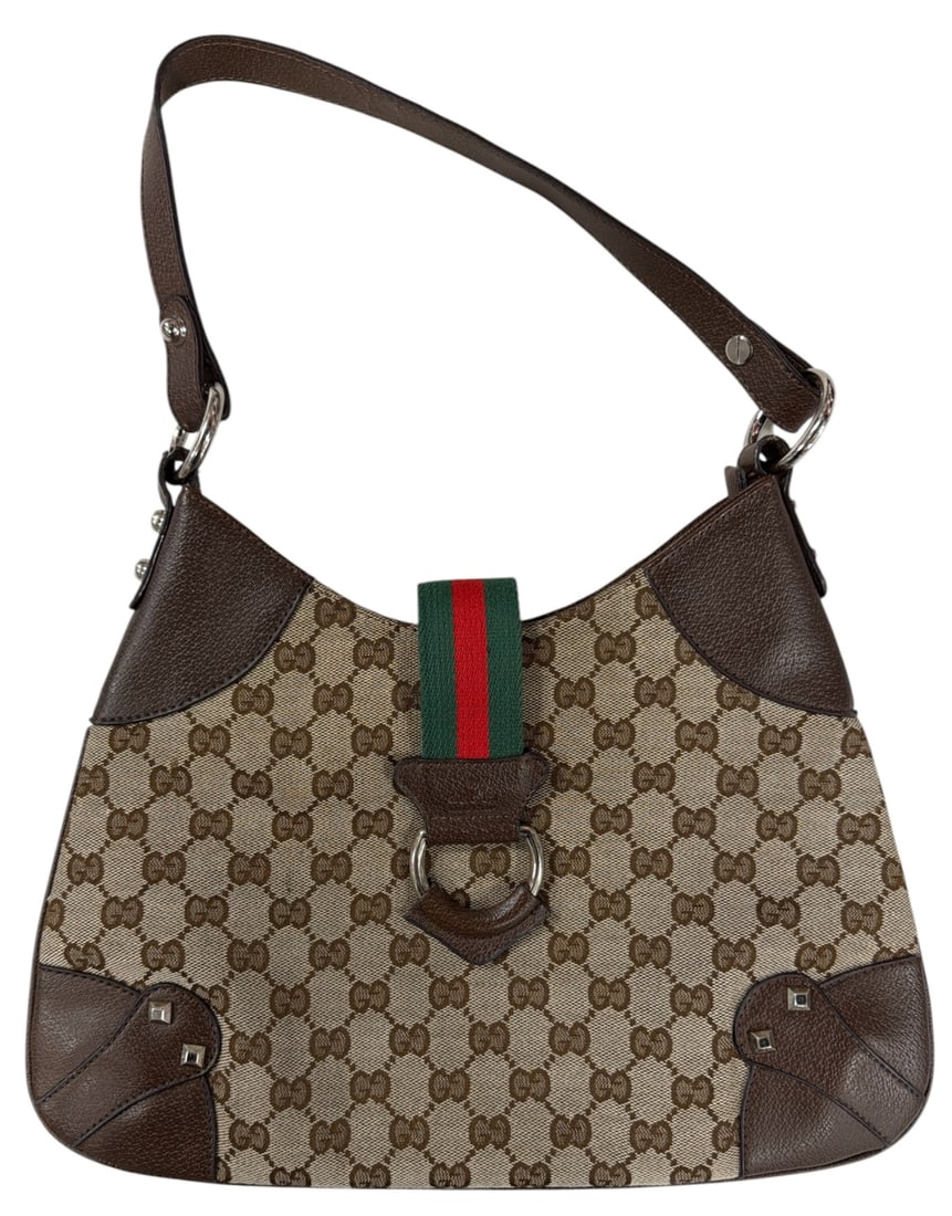 Vintage Gucci GG Canvas Hasler Small Hobo Shoulder Bag (1 of 3)
