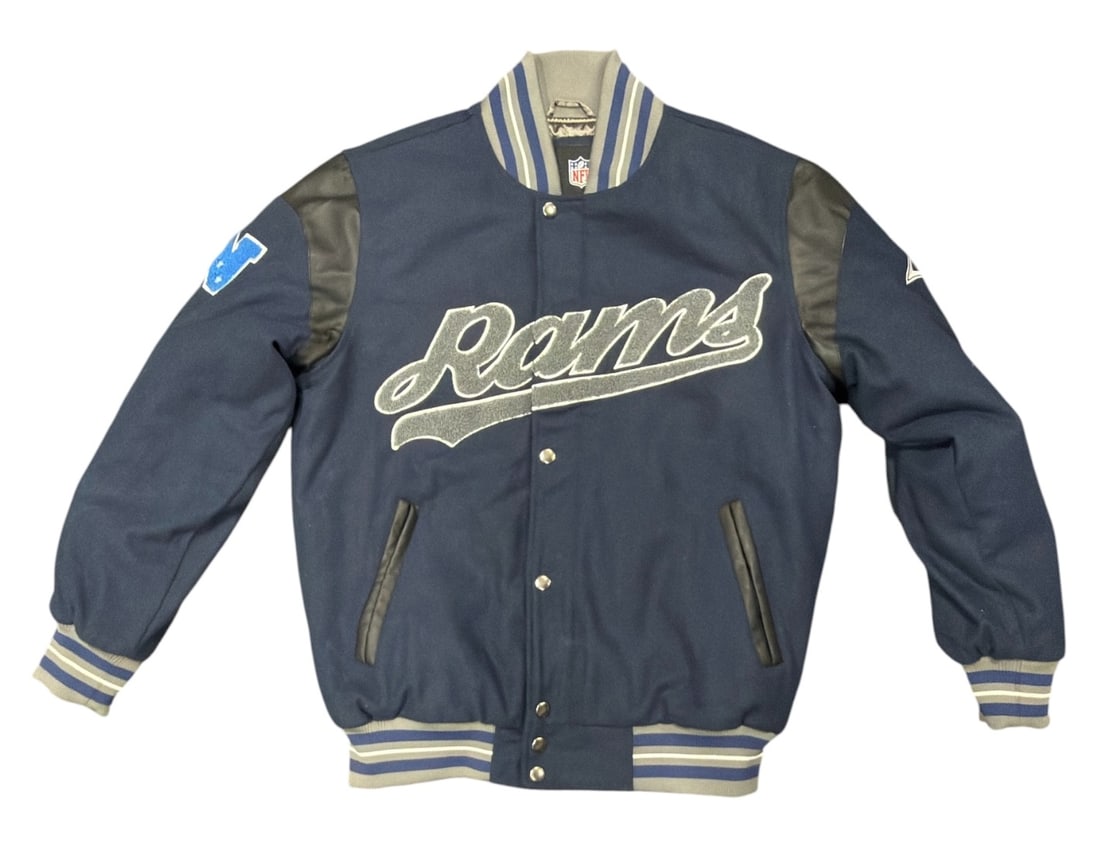 Los Angeles Rams Blue Wool Blend Varsity Jacket (1 of 3)