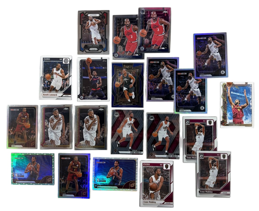 Evan Mobley and Kawhi Leonard Basketball Trading Card Collection (1 of 2)