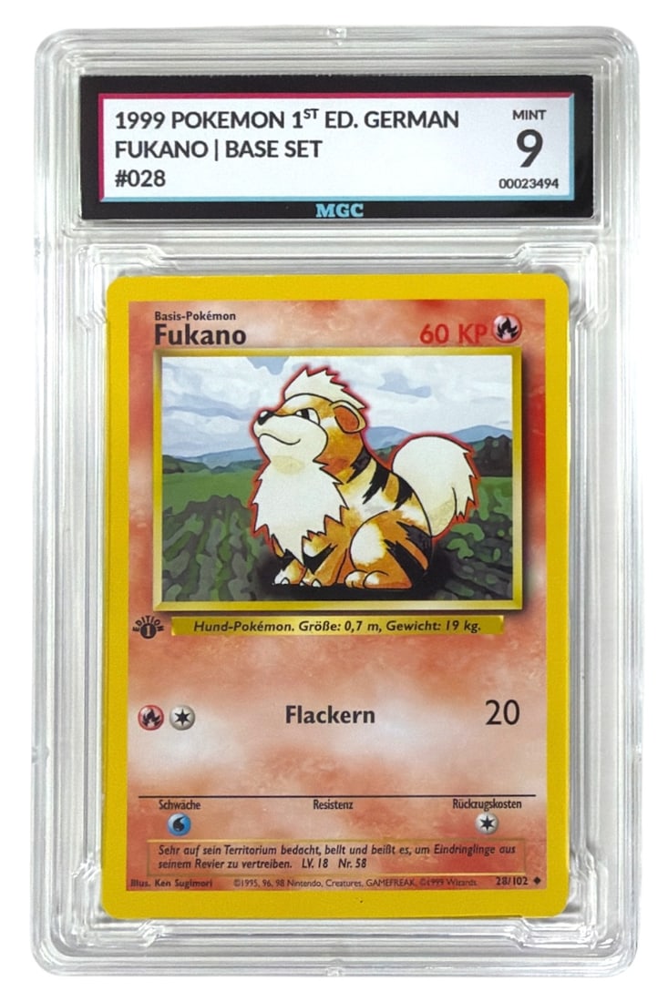 1999 Pokemon 1st Edition German | Fukano | Base Set | No. 28 | Graded 9: 1999 Pokemon 1st Edition German | Fukano | Base Set | No. 28 | Graded 9