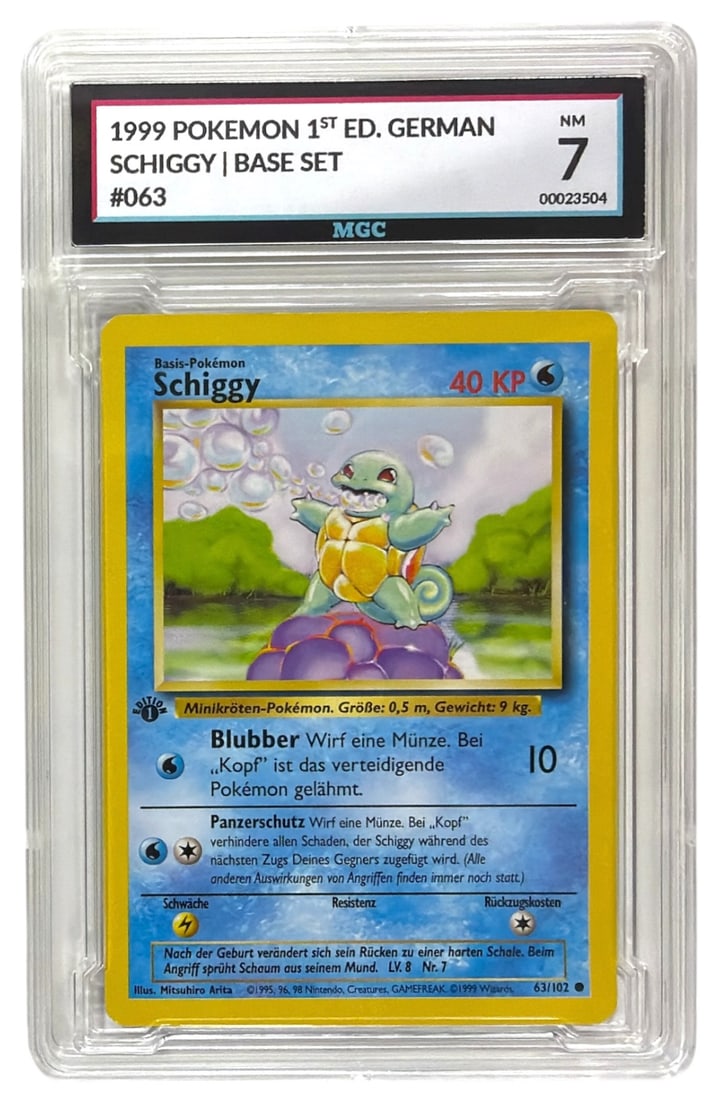 1999 Pokemon 1st Edition German | Schiggy | Base Set | No. 63 | Graded 7 (1 of 2)