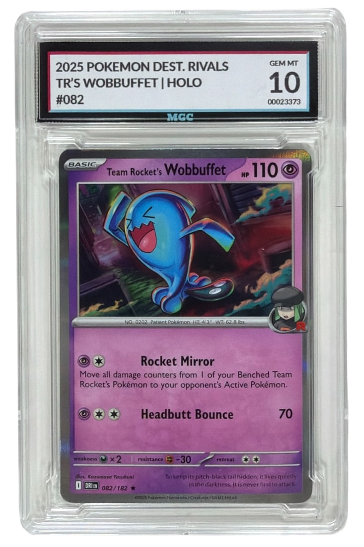 2025 Pokemon Dest. Rivas Team Rockets Wobbuffet HOLO | No. 82 | Graded 10 (1 of 2)