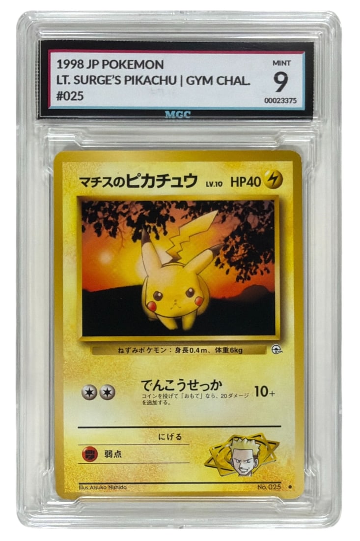 1998 Japanese Pokemon Gym Chal. LT. Surges Pikachu | No. 25 | Graded 9 (1 of 2)