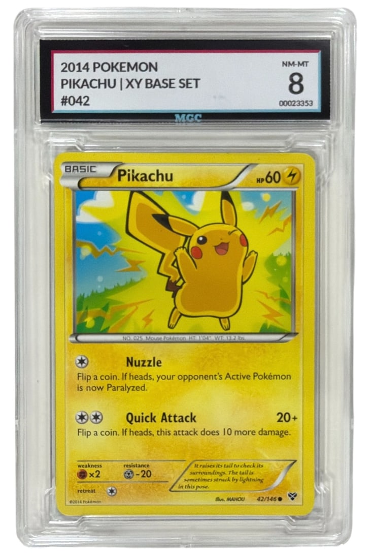 2014 Pokemon XY Base Set Pikachu | No. 42 | Graded 8 (1 of 2)
