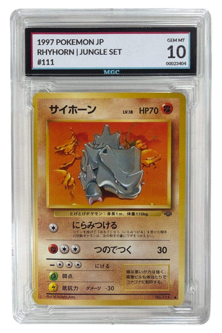 1996 Japanese Pokemon Jungle Set Rhyhorn | No. 111 | Graded 10 (1 of 2)