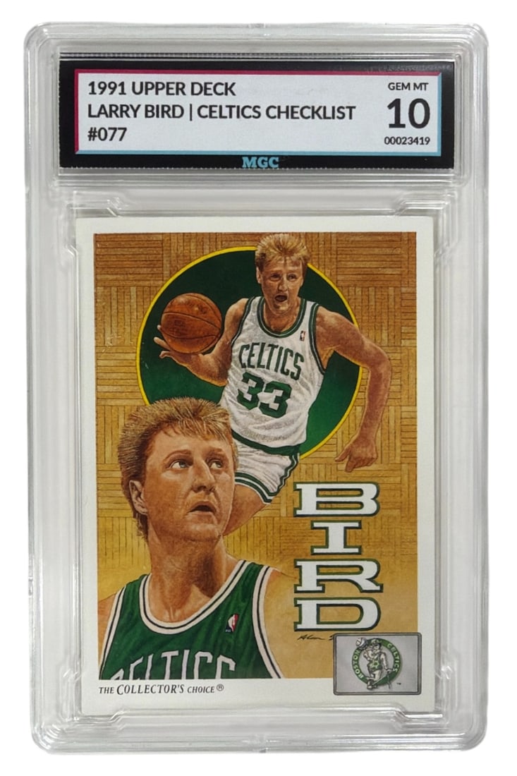 1991 Upper Deck Celtics Checklist Larry Bird | No. 77 | Graded 10 (1 of 2)