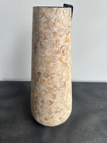 Wood Slice Inlaid Vase