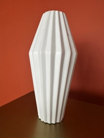 Ridged White Vase