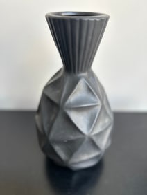 Black Crinkle Vase
