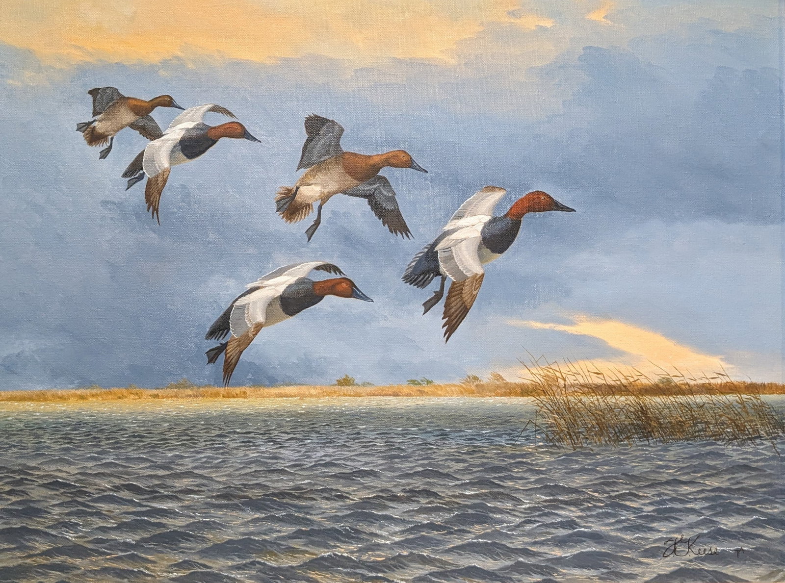 Travis Keese, Oil on Canvas - Ducks in Flight (1 of 5)