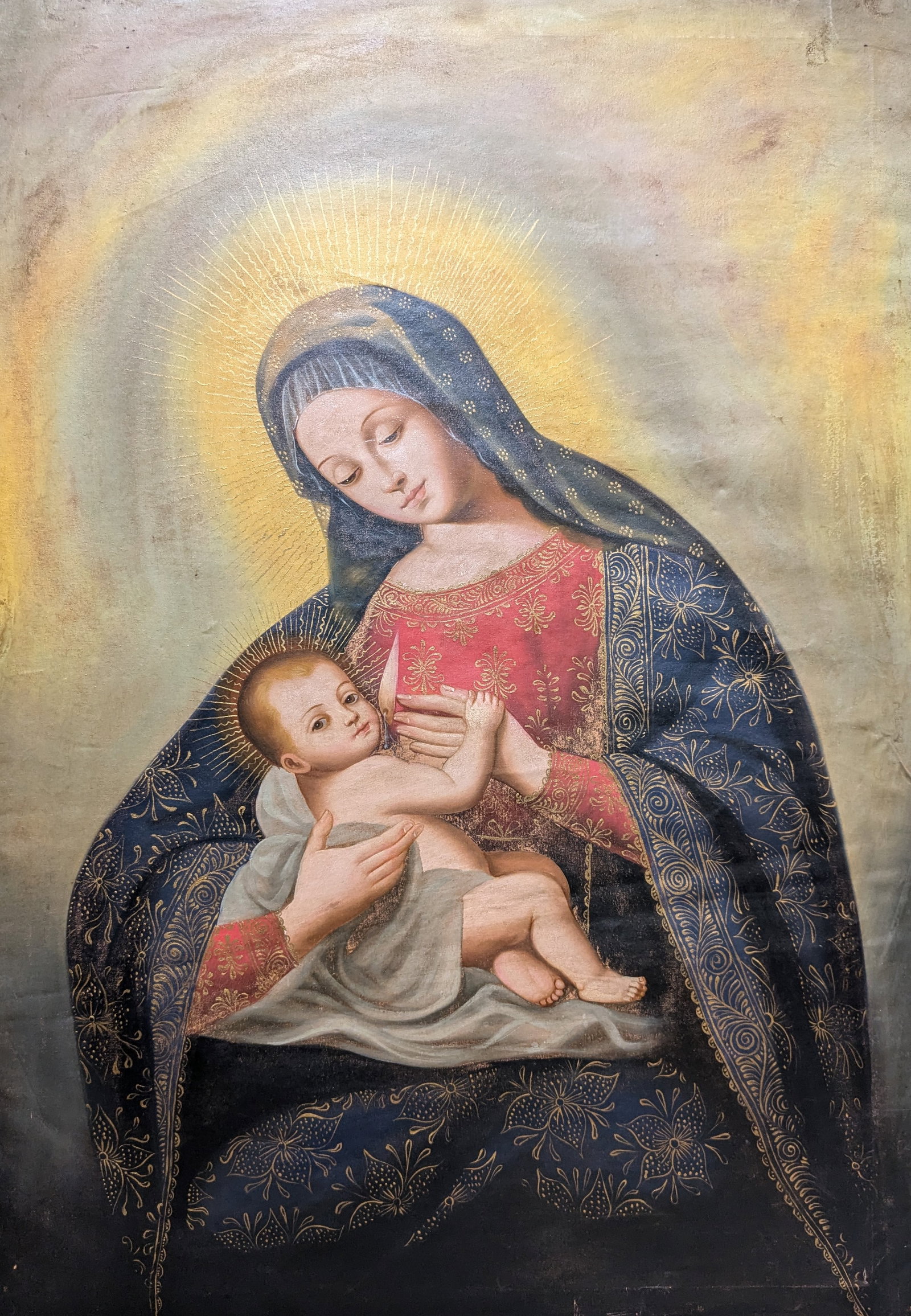 Madonna & Child: Madonna & Child. 39.5" x 28" In-house shipping is available for smaller items. Shipping is available for larger and other fragile items through Pac Mail, which is a local shipping option. You may also