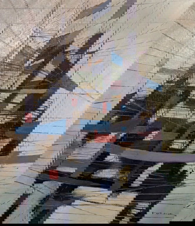 Rudolf Pusak, Oil on Canvas: Rudolf Pusak, Oil on Canvas.Sight: 26.75" x 31"Frame: 39" x 34.75"In-house shipping is available for smaller items. Shipping is available for larger and other fragile items through Pac Mail, which is