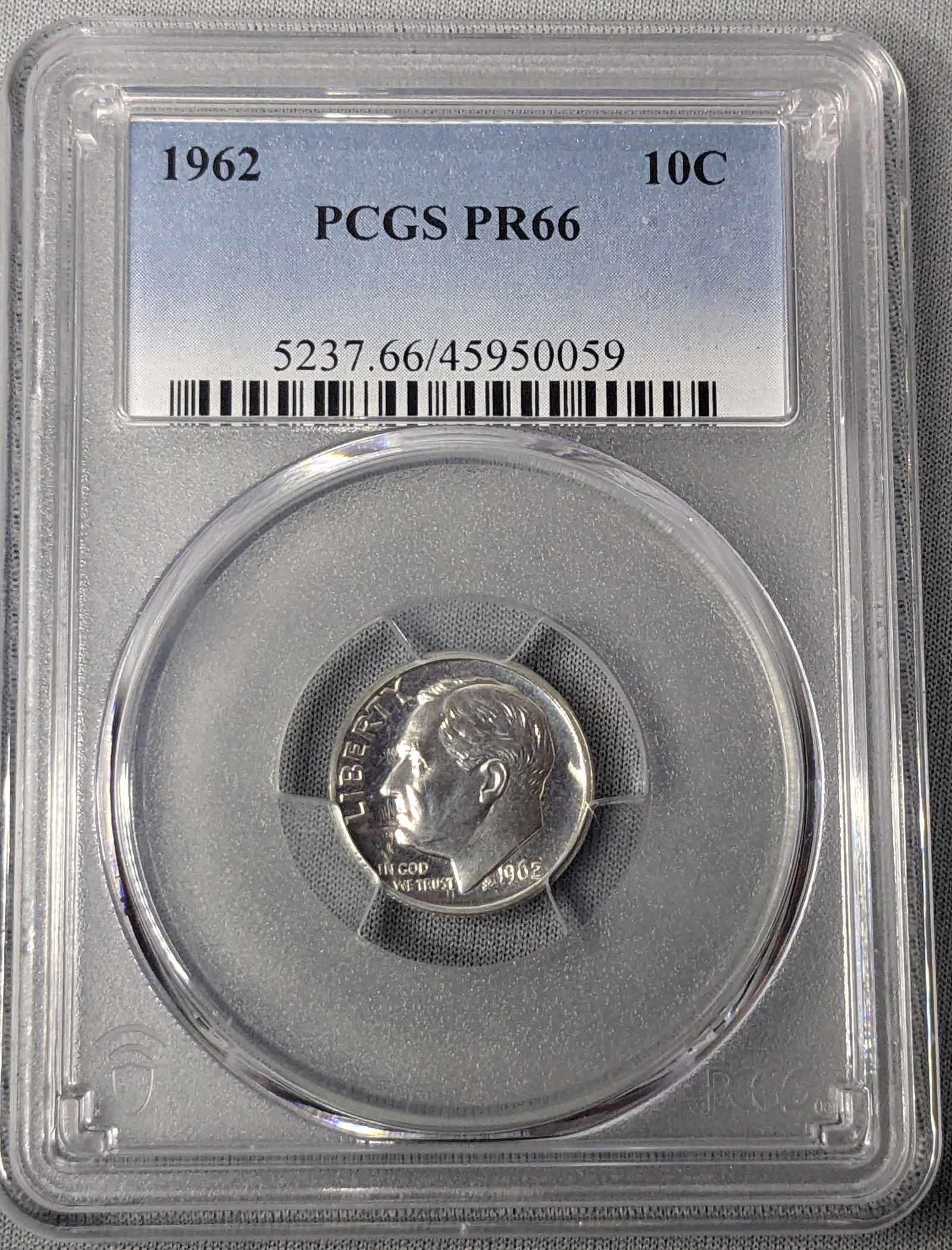 1962 US Roosevelt Dime PCGS PR66 Cat. (1 of 2)