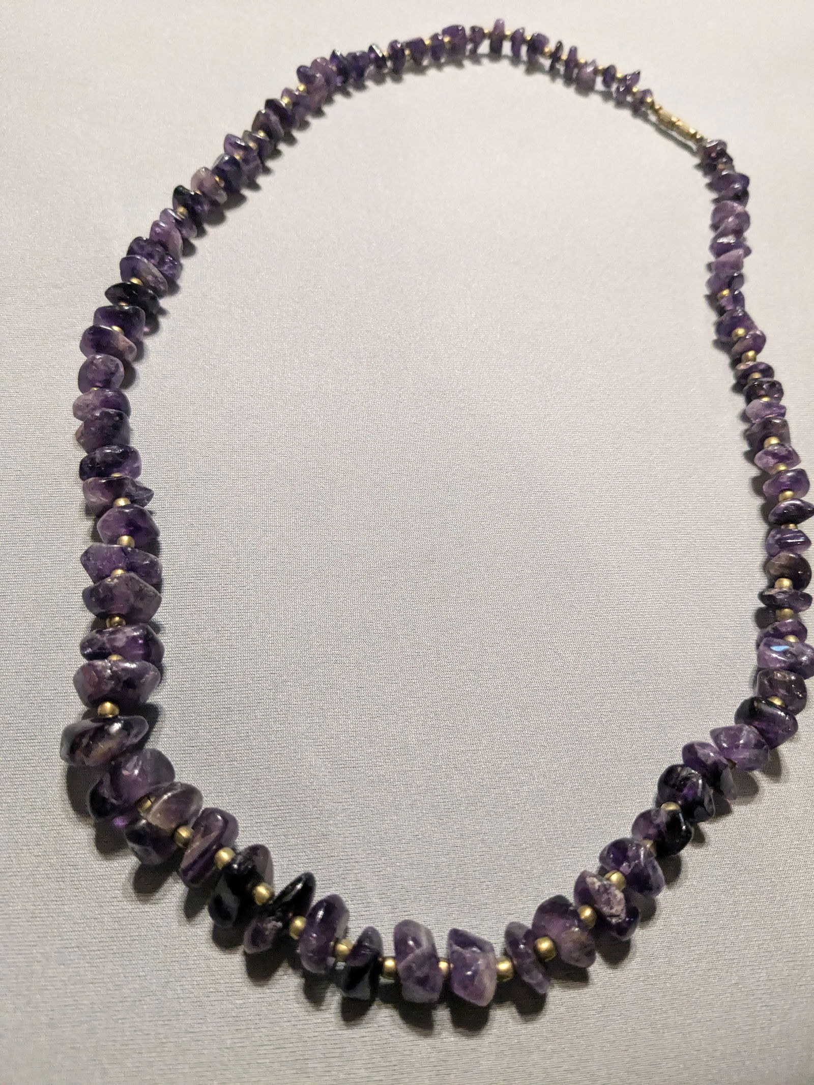 24" Amethyst and Gold colored Bead Necklace (1 of 3)