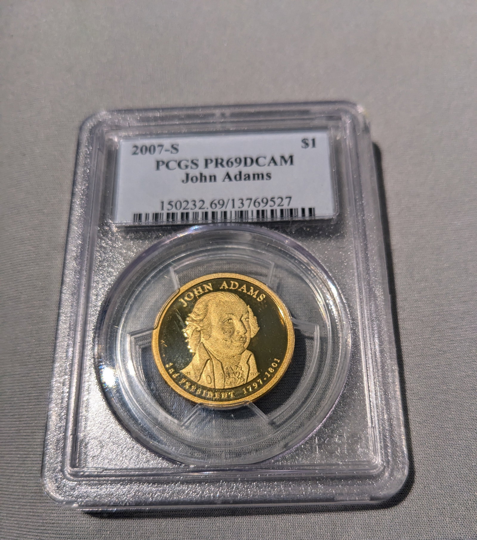 2007 S US Presidential Dollar John Adams PCGS PR 69 DCAM Cat: 2007 S US Presidential Dollar John Adams PCGS PR 69 DCAM Cat. In-house shipping is available for smaller items. Shipping is available for larger and other fragile items through Pac Mail, which is a lo
