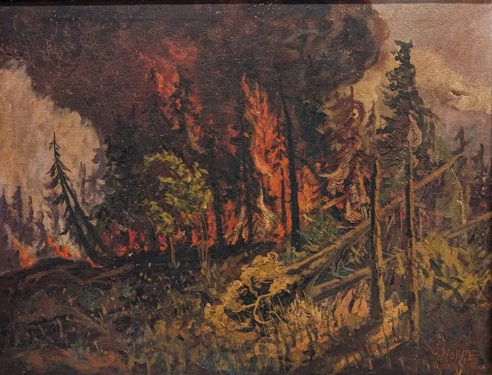 Carl Thomas Hoppe, Oil on Canvas "Fire" (1 of 7)