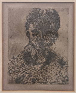 Paul Cezanne Etching: Paul Cezanne Etching, Etching.Sight: 4.5" x 5.75"Frame: 13.25" x 10.25"In-house shipping is available for smaller items. Shipping is available for larger and other fragile items through Pac Mail, whic