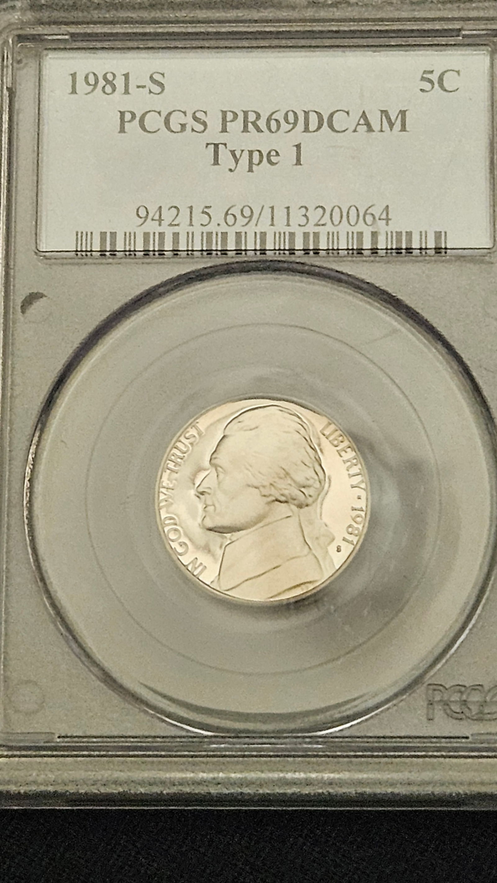 1981-S US Jefferson Nickel PCGS Certified PR 69 DCAM Type 1 (1 of 2)