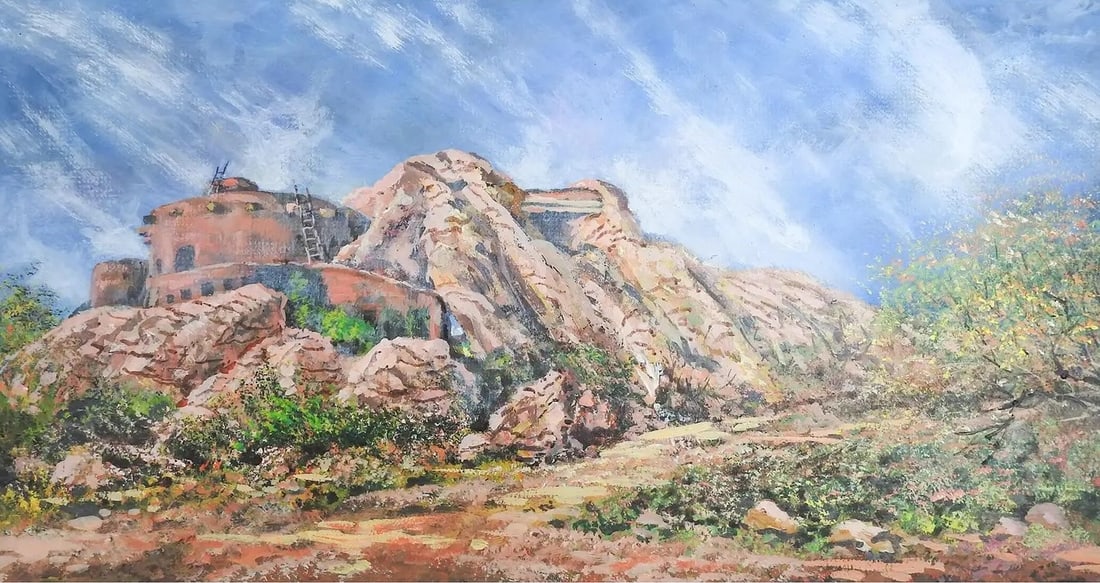 Simon Michael Southwest Adobe Landscape Painting (1 of 2)
