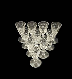 (10) RARE Webb Corbett (English) Crystal Liquor Glasses: (10) RARE Webb Corbett (English) Crystal Liquor Glasses.In-house shipping is available for smaller items. Shipping is available for larger and other fragile items through Pac Mail, which is a local sh