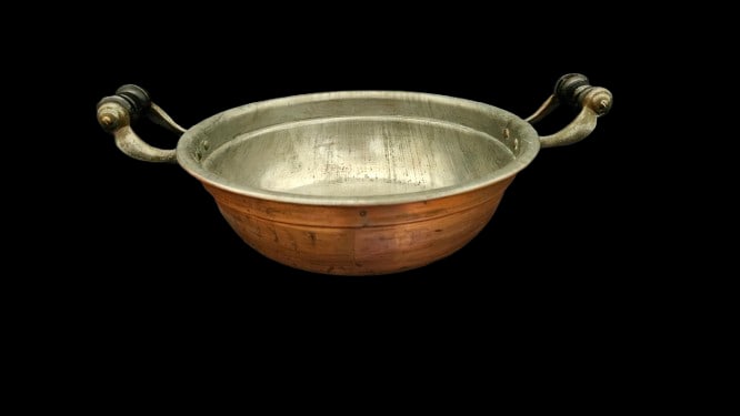 Vintage Double-Handled Copper Sauce Pan (1 of 3)