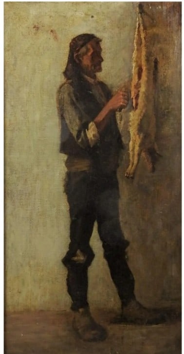 Mid 19th Century Continental Gamekeeper Painting (1 of 3)
