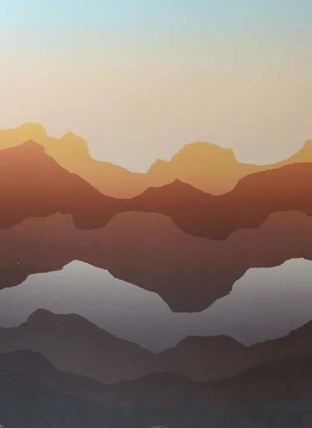 Vintage Mid Century Taos Mountains Abstract Serigraph (1 of 5)