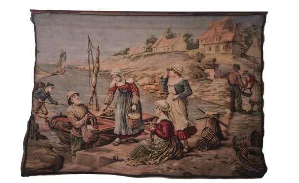 Large Vintage Tapestry: Large Vintage Tapestry. 48" x 72" In-house shipping is available for smaller items. Shipping is available for larger and other fragile items through Pac Mail, which is a local shipping option. You may