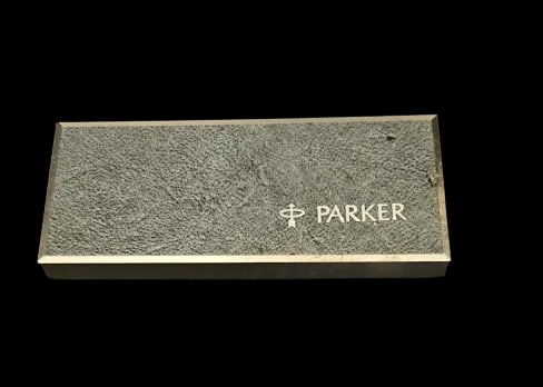 Vintage Parker Pen and Pencil Set in Original Box: Vintage Parker Pen and Pencil Set in Original Box .6.25" x 2.75"In-house shipping is available for smaller items. Shipping is available for larger and other fragile items through Pac Mail, which is a